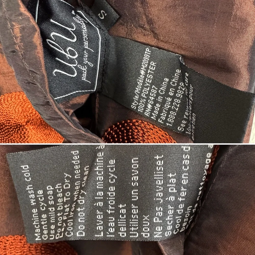 UBU reversible polka dot hounds tooth long jacket mettalic crinkle ruffle S - Picture 12 of 13